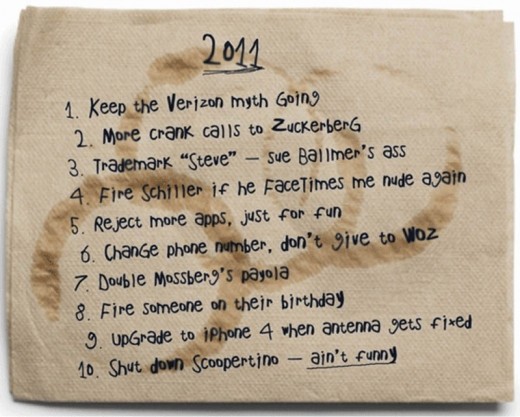 While most of the fake resolutions listed on this Starbucks napkin are 